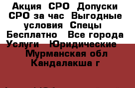 Акция! СРО! Допуски СРО за1час! Выгодные условия! Спецы! Бесплатно - Все города Услуги » Юридические   . Мурманская обл.,Кандалакша г.